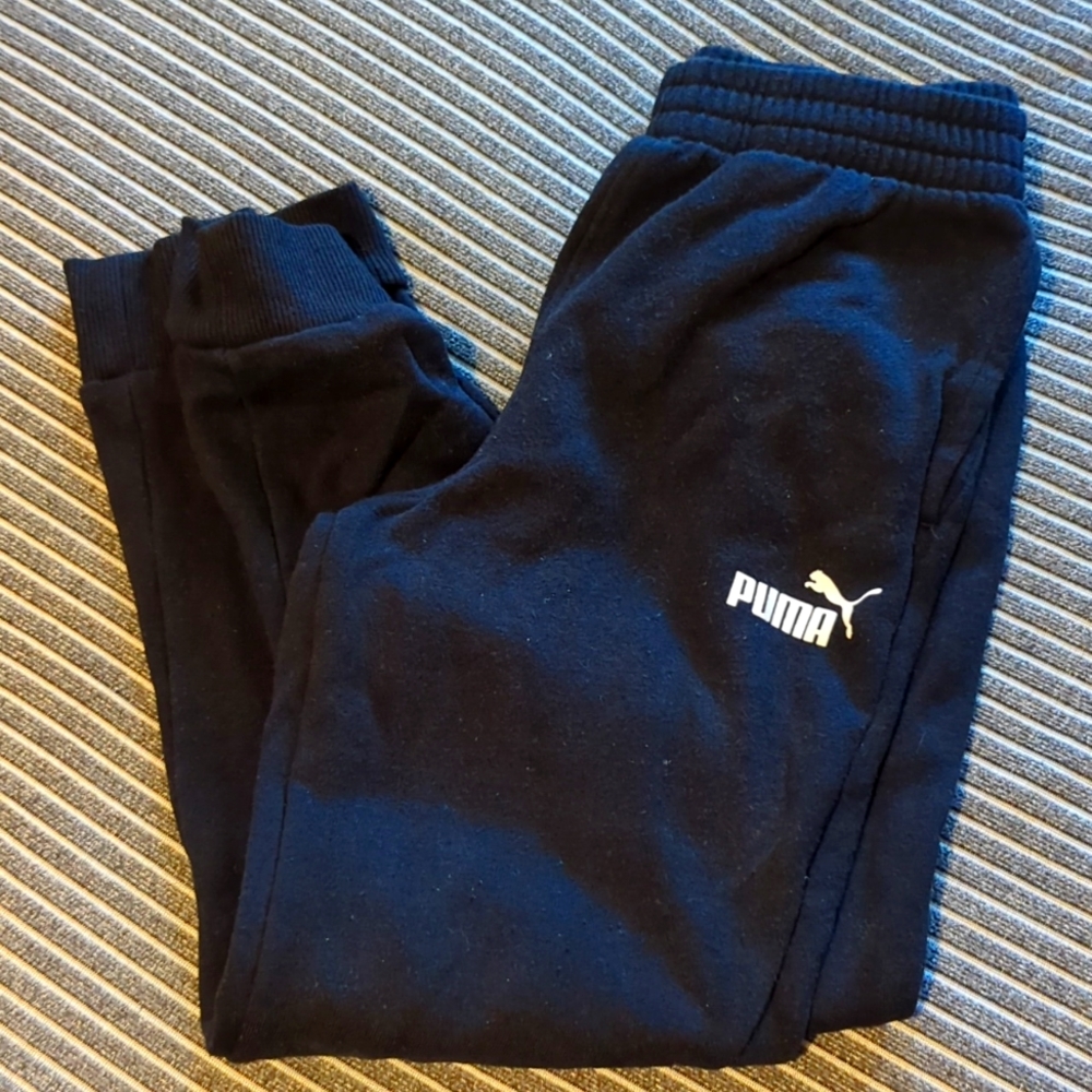 Kids Black Puma Sweat Pants (Sm 7/8)